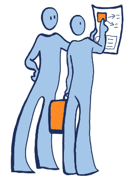 Illustration du programme Aspie-Friendly pour l'insertion professionnel un référent accompane un étudiant